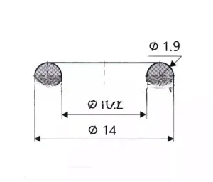 Кольцо O-Ring для фитингов O-Ring #8 (10мм) 14×1,9 3
