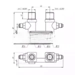 Коллектор соединительный для Valeo TM 15 / 16 / 21 резьба 7/8″-14UNF O-Ring 3/4″-16UNF O-Ring 90° с заправочным портом 28