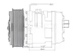 Компрессор кондиционера 5H11 24v PV8 выходы горизонтальные O-ring 3/4″ — 7/8″ 27