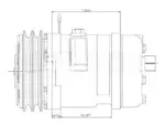 Компрессор кондиционера 5H14 12v A2 выходы горизонтальные O-ring 3/4″-7/8″ 27