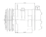 Компрессор кондиционера 5H14 12v A2 выходы вертикальные O-ring 3/4″-7/8″ 27