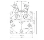 Компрессор кондиционера 5H14 12v A2 выходы вертикальные O-ring 3/4″-7/8″ 28