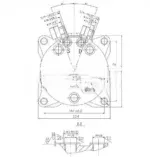 Компрессор кондиционера 5H1412v PV8 выходы вертикальные O-ring 3/4″-7/8″ 28