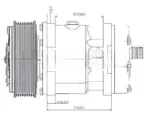 Компрессор кондиционера 7H15 12V PV8 выходы горизонтальные O-ring 1″-14UNF и 1″-14UNF 31