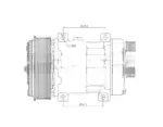 Компрессор кондиционера 7H15 12v PV8 выходы горизонтальные O-ring 3/4″-7/8″ 29