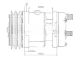 Компрессор кондиционера 7H15 24v A2 выходы горизонтальные O-ring 3/4″-7/8″ 27