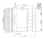 Компрессор кондиционера 7H15 24V A2 выходы вертикальные O-ring 3/4″-7/8″ 27