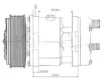 Компрессор кондиционера 7H15 24V PV8 выходы горизонтальные O-ring 3/4″-7/8″ 27