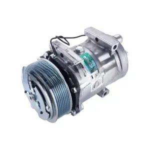 Компрессор кондиционера 7Н15 PV8 12V шкив 119мм выходы горизонтальные — O-Ring 7/8-14UNF — 3/4-16UNF