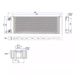 Радиатор 172x850x26 мм аналог для Zanotti Zero 38 3CND580 3CND575 3CND514 3
