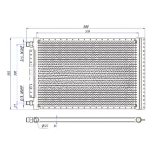 Радиатор кондиционера 14″х21″х18 мм тип D вход резьба 3/4″-16UNF выход резьба 5/8″-18UNF O-Ring 3