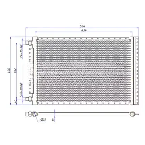 Радиатор кондиционера 16″х18″х18 мм тип D вход резьба 3/4″-16UNF выход резьба 5/8″-18UNF O-Ring 3