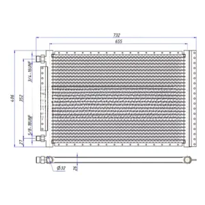 Радиатор кондиционера 16″х27″х26 мм тип D вход резьба 3/4″-16UNF выход резьба 5/8″-18UNF O-Ring 3