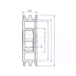 Шкив для Valeo TM16 профиль A2 Ø 135 мм посад Ø 35 мм высота 365 мм 30