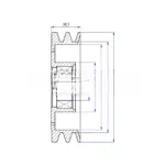Шкив для Valeo TM21 профиль 2A Ø 145 мм посад Ø 35 мм высота 385 мм 30