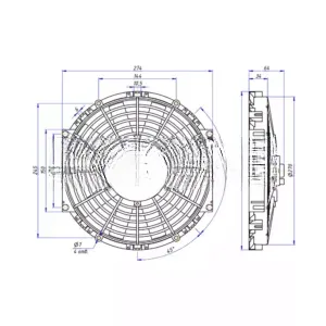 Вентилятор 10″ 12V 100W PUSH аналог Spal VA11-AP7/C-29S 3