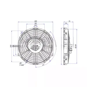 Вентилятор 12″ 12V 120W PULL аналог Spal VA09-AP12/C-27A 3