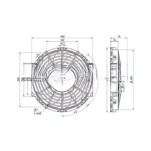 Вентилятор 12″ 12V 120W PULL аналог Spal VA09-AP50/C-54A 3