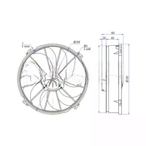 Вентилятор 12″ 24V 370W PULL 3