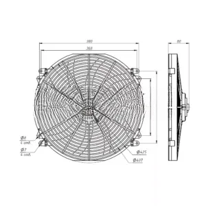 Вентилятор 16″ 12V 120W PULL 3