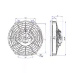 Вентилятор 9″ 12V 120W PULL аналог Spal VA07-AP12/C-58A 28