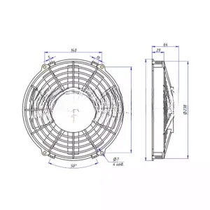 Вентилятор 9″ 24V 100W PULL аналог Spal VA07-BP7/C-31A 3